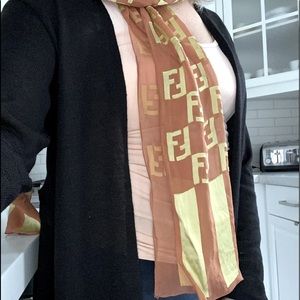 Vintage Fendi silk scarf made in Italy